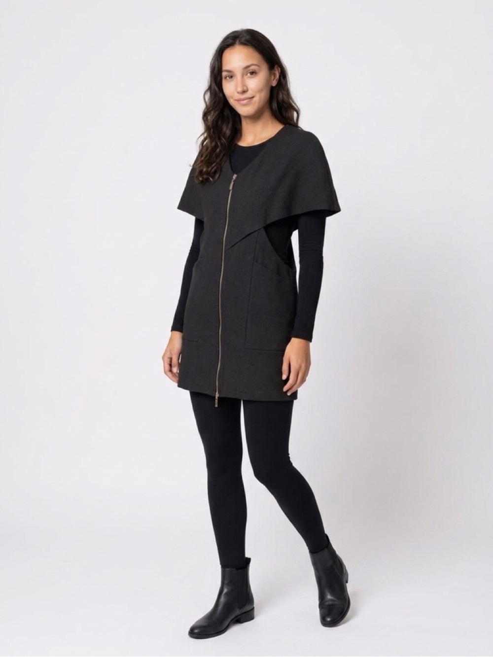 Gracia Black Zip-Front Women's dress - Picture 7 of 7